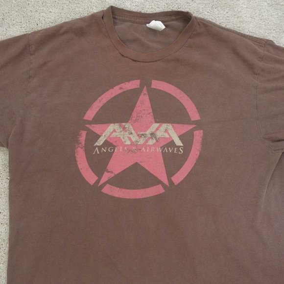 Angles & Airwaves T-Shirt Mens Large Brown Short Sleeve Crew Neck Graphic Print - Picture 2 of 8